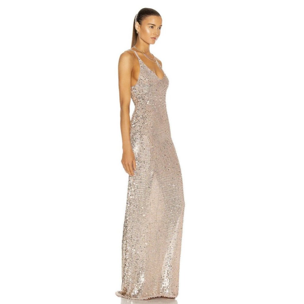 Retrofete Marie Dress Rose Gold Sequins Party - Picture 2 of 10